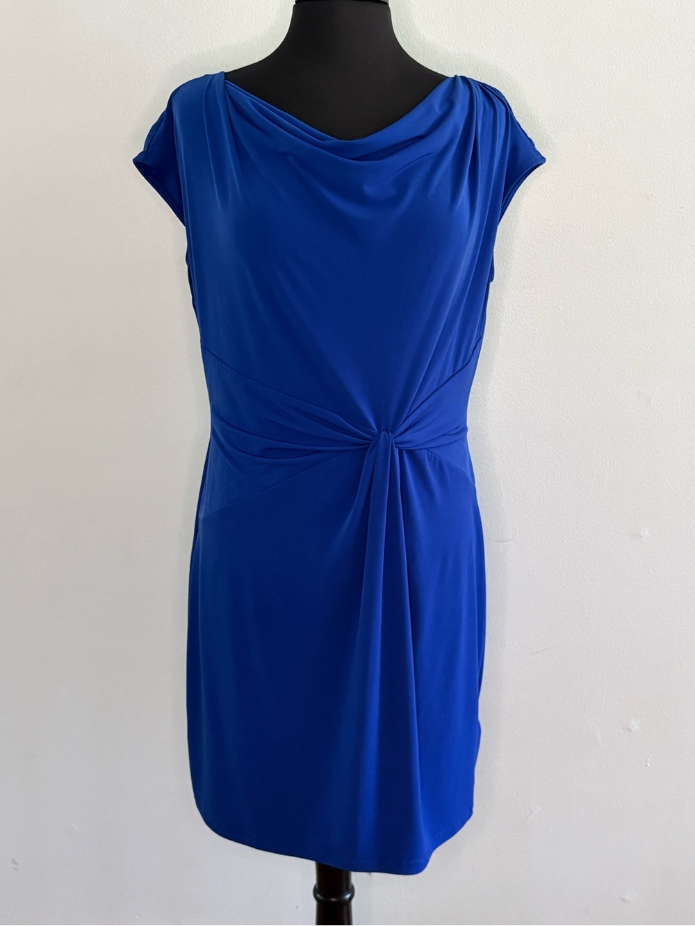 Michael Kors Cobalt Knot-Front Midi Dress Large